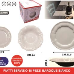 PIATTI SERV. 18 PZ. BAROQUE BIANCO