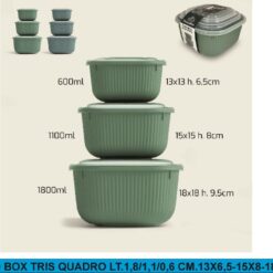 FRIGO BOX TRIS QUADRO LT.1,8/1,1/0,6 CM.13X6,5-15X8-18X9,5h