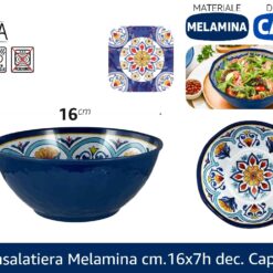 INSALATIERA MELAMINA CM.16X7h DEC. CAPRI