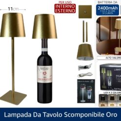 LAMPADA DA TAVOLO SCOMPONIBILE ORO