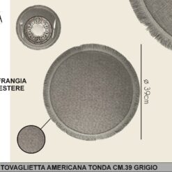 TOVAGLIETTA AMERICANA TONDA CM.39 GRIGIO