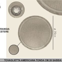 TOVAGLIETTA AMERICANA TONDA CM.39 SABBIA