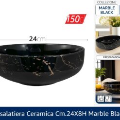INSALATIERA CERAMICA CM.24X8h MARBLE BLACK