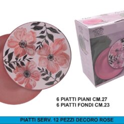 PIATTI SERV. 12 PZ. ROSE