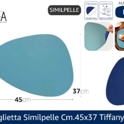 TOVAGLIETTA SIMILPELLE CM.45X37 TIFFANY+BLU