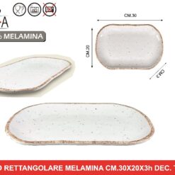 VASSOIO MELAMINA CM.30X20X3h DEC. TIERRA