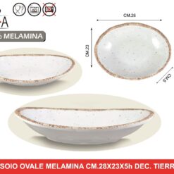 VASSOIO OVALE MELAMINA CM.28X23X5h TIERRA