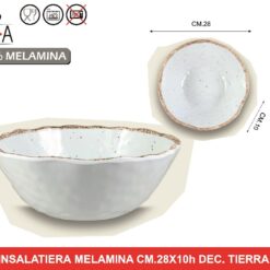 INSALATIERA MELAMINA CM.28X10h DEC. TIERRA