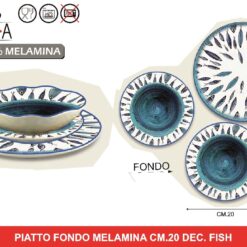 PIATTO FONDO MELAMINA CM.20 DEC. FISH