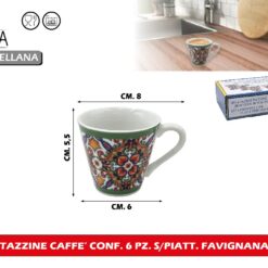 TAZZINE CAFFE' CONF. 6 PZ. S/PIATT. FAVIGNANA
