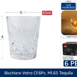 BICCHIERE VETRO CF.6PZ. ML.65 TEQUILA