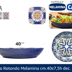 PIATTO ROTONDO MELAMINA CM.40X7,5h CAPRI