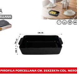PIROFILA PORCELLANA CM.35X23X7h COL. NERO