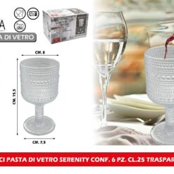 CALICI PASTA DI VETRO SERENITY CONF. 6 PZ. CL.25 TRASPARENTI