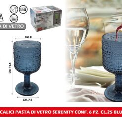 CALICI PASTA DI VETRO SERENITY CONF. 6 PZ. CL.25 BLU