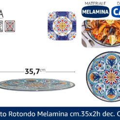 PIATTO ROTONDO MELAMINA CM.35X2h CAPRI