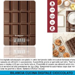 BILANCIA CUCINA ELETTR. KG.5 DIV. 1 GR. EFFETTO CIOCCOLATO