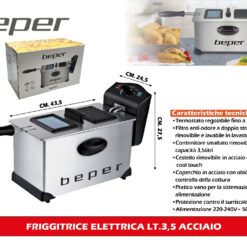 FRIGGITRICE ELETTRICA LT.3,5 ACCIAIO