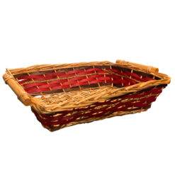 CESTO VIMINI CNT148 RETT.RE CM.46X34X13h MIELE/ORO/ROSSO