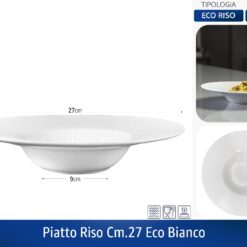 PIATTO RISO CM.27 ECO BIANCO