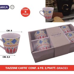 TAZZINE CAFFE' CONF. 6 PZ. S/PIATT. GRACE3