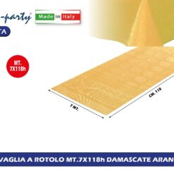 TOVAGLIA A ROTOLO MT.7X118h DAMASCATE ARANCIO