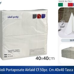 TOVAGLIOLI PORTAPOSATE AIRLAID CF.50PZ. CM.40X40 TASCA BIANCO