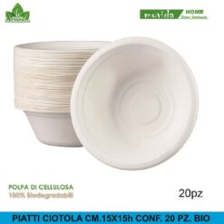 PIATTI CIOTOLA CM.15X15h CONF. 20 PZ. BIO