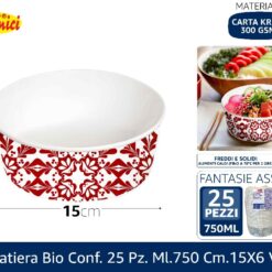 INSALATIERA BIO CONF. 25 PZ. ML.750 CM.15X6 VIETRI