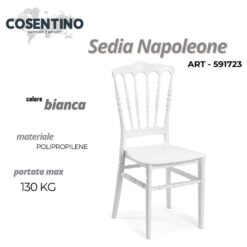 SEDIA NAPOLEONE BIANCA POLIPROPILENE
