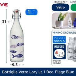 BOTTIGLIA VETRO LORY LT.1 DEC. PLAGE BLUE