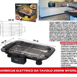 BARBECUE ELETTRICO DA TAVOLO 2000W MYGRILL
