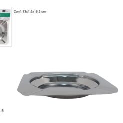 POSACENERE QUADRATO METALLO CM.11,5X11,5X1,5h