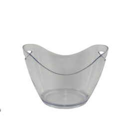 SECCHIELLO CHAMPAGNE OVALE CON MANICI TRASPARENTE CM.35X26X24h