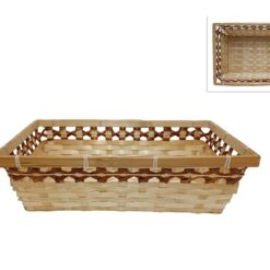 CESTINO INTRECCIATO CM.38X25X10h BORDINO MARRONE