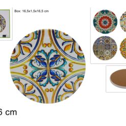 SOTTOPENTOLA CERAMICA BASE SUGHERO CM.16 4 DECORI