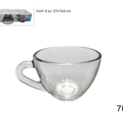 TAZZINE CAFFE' VETRO CONF.6 PZ. BASSE