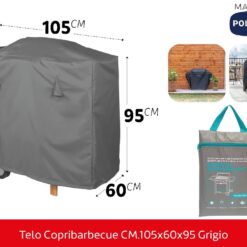 CUSTUDIA X BARBECUE CM.105X60X95 GRIGIO