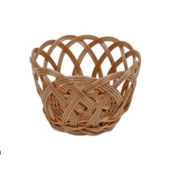 CESTINO INTRECCIATO IN PLASTICA TONDO CM.14 NATURALE