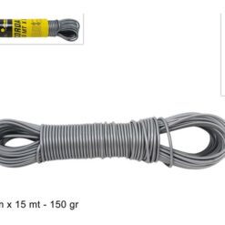CORDA STENDIBIANCHERIA ACCIAO MT.15 MM.1 GR.150