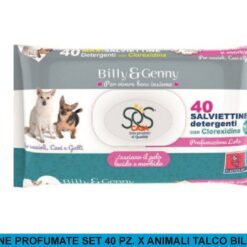 SALVIETTINE PROFUMATE SET 40 PZ. X ANIMALI TALCO BILLY&GENNY