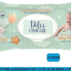 SALVIETTINE IGIENIZZANTI SET 72 PZ. ALOE BABY LOTION DOLCI CAREZZE