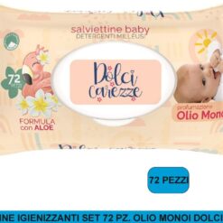 SALVIETTINE IGIENIZZANTI SET 72 PZ. OLIO MONOI DOLCI CAREZZE