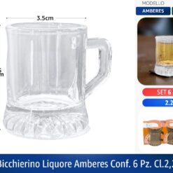 BICCHIERINO LIQUORE AMBERES CONF. 6 PZ. CL.2,2