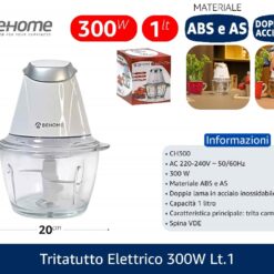 TRITATUTTO ELETTRICO 300W LT.1 BICCHIERE VETRO