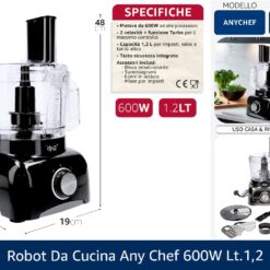 ROBOT DA CUCINA ANY CHEF 600W LT.1,2