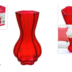 VASO VETRO ROSSO CM.25h