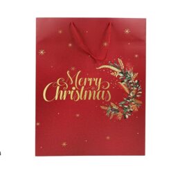 BUSTA REGALO NATALIZIA CM.44X17X61h ROSSA MERRY CHRISTMAS