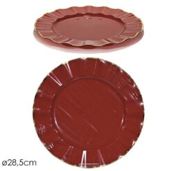 PIATTI SET 6 PZ. CM.28,5 ROSSO CON BORDO