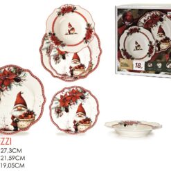 PIATTI SERV. 18 PZ. GNOMO PORCELLANA